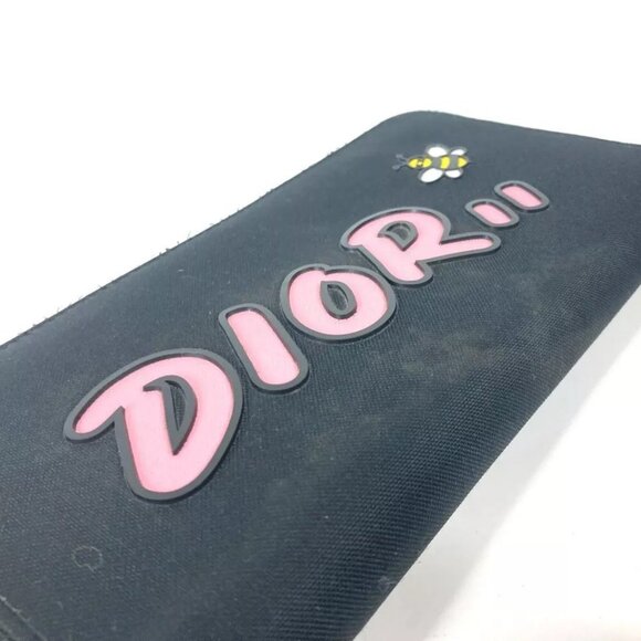 Dior KAWS collaboration Zip Around Long Wallet Long Wallet Nylon Black/pink - Picture 12 of 16